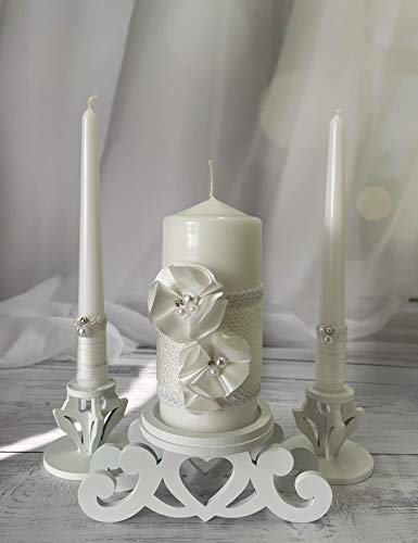 Magik Life Unity Candle Set for Wedding - Wedding décor - Decorative Candles Pillar - 6 Inch Pillar and 2 10 Inch Tapers - Unity Candle