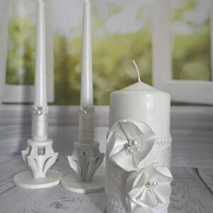 Magik Life Unity Candle Set for Wedding - Wedding décor - Decorative Candles Pillar - 6 Inch Pillar and 2 10 Inch Tapers - Unity Candle