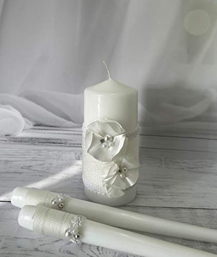 Magik Life Unity Candle Set for Wedding - Wedding décor - Decorative Candles Pillar - 6 Inch Pillar and 2 10 Inch Tapers - Unity Candle