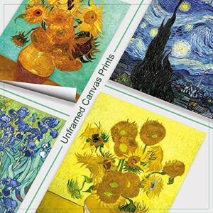 YASEN Van Gogh Canvas Wall Art Posters And Prints Of Famous Painting Abstract Wall Art Prints Unframed Art 8x10 Vincent Van Gogh Poster Artwork (4 Pack A)