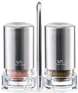 salt and pepper shakers with holder – elegant stainless steel shaker set by urban noon
