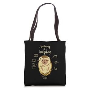 kids anatomy of hedgehogs clothes outfit art hedgehog tote bag