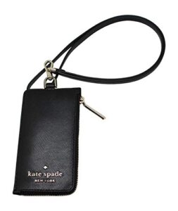 kate spade new york leather card case staci lanyard card holder black