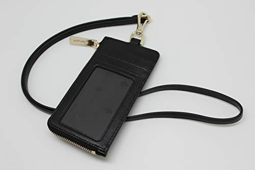 Kate Spade New York Leather Card Case Staci Lanyard Card Holder Black