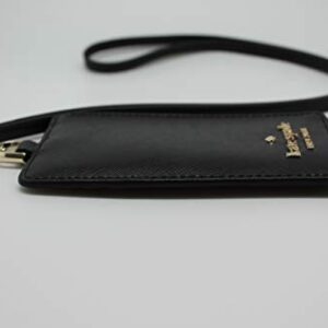 Kate Spade New York Leather Card Case Staci Lanyard Card Holder Black