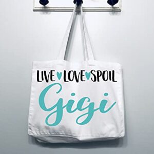COCOVICI Gigi Live Love Spoil Gigi Canvas Tote Bag Grandma Gigi Gift Idea Book Bag
