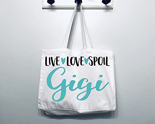 COCOVICI Gigi Live Love Spoil Gigi Canvas Tote Bag Grandma Gigi Gift Idea Book Bag