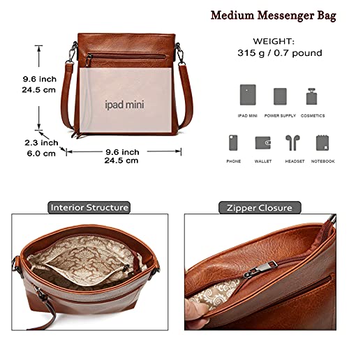 Hobo bags for women Fashion Shoulder Bag Tote Satchel Hobo Handbags Purse Set (Brown -3pcs)