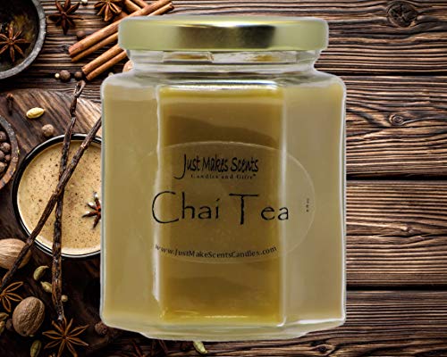 Just Makes Scents Chai Tea Scented Candle | Gourmet Tea Leaves, Rich Spices, and Vanilla Soy Milk | Hand Poured in The USA