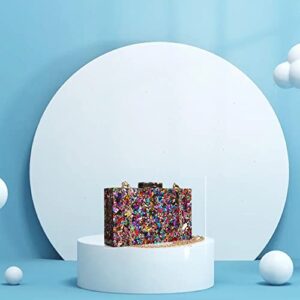 Women Clutches Evening Bags Acrylic Multicolor Purses and Handbags Shoulder Cross Body Bag Formal Wedding Prom Party Clutch Purses (Multi-colored)