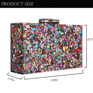 Women Clutches Evening Bags Acrylic Multicolor Purses and Handbags Shoulder Cross Body Bag Formal Wedding Prom Party Clutch Purses (Multi-colored)