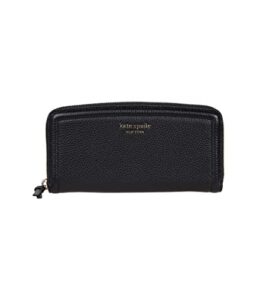 kate spade new york knott pebbled leather slim continental wallet black one size