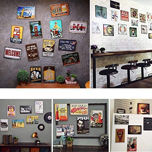 Creative Tin Sign for Men,Nostalgia Aluminum Sign for Movie Lovers Metal Sign Retro Wall Decor for Home Cafes Office Store Pubs Club Sign Gift 12x8 INCH Plaque Tin Sign