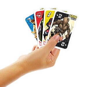 Mattel Games UNO FLIP Marvel Card Game with 112 Cards, Gift for Kid, Family & Adult Game Night for Players 7 Years & Older