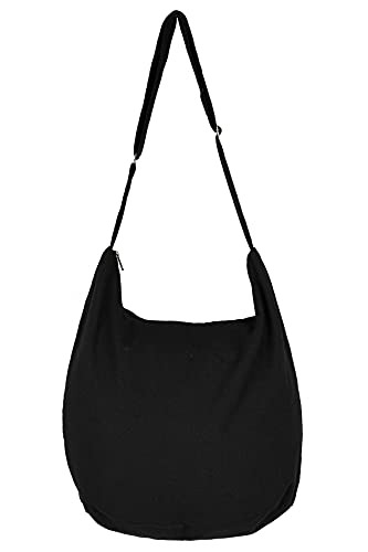 Your Cozy Sling Purse Hippie Bags For Women Crossbody Bag Thai Top Handmade Shoulder Bag with Adjustable Strap Black