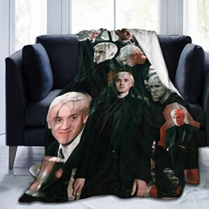 afok ultra soft flannel fleece blanket draco-malfoy stylish bedroom living room sofa warm blanket 60x50in