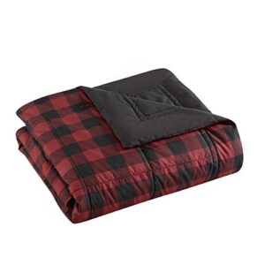 eddie bauer – throw blanket, lightweight reversible bedding, buffalo plaid home decor for all seasons (red/black, throw)