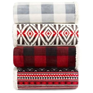 Eddie Bauer - Throw Blanket, Lightweight Reversible Bedding, Buffalo Plaid Home Decor for All Seasons (Red/Black, Throw)