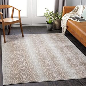 artistic weavers pablo antelope print area rug,5’3″ x 7’1″,camel/light gray
