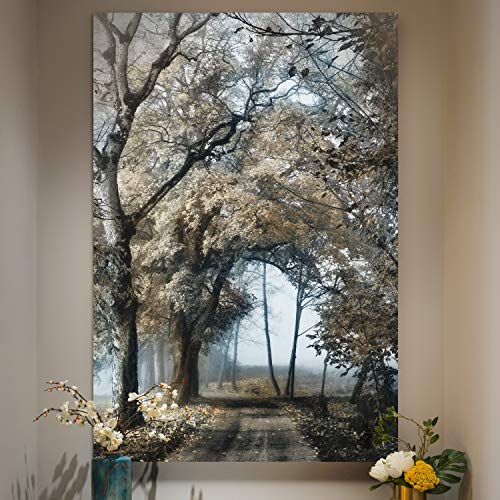 Renditions Gallery Canvas Nature Wall Art Modern Paintings & Prints Decor Romantic Secretive Forest Path Glam Artwork Wall Hanging for Bedroom Living Room Office Kitchen - 24"x36" LT06