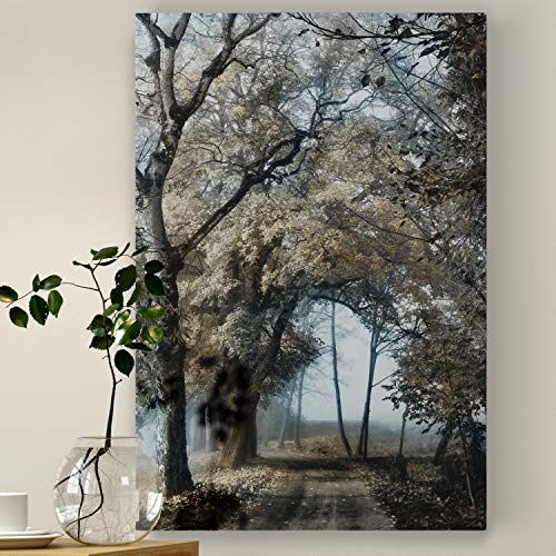 Renditions Gallery Canvas Nature Wall Art Modern Paintings & Prints Decor Romantic Secretive Forest Path Glam Artwork Wall Hanging for Bedroom Living Room Office Kitchen - 24"x36" LT06