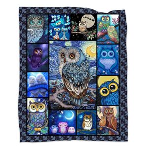 Owl Gifts for Women, Owl Blanket 50''x60'', Owl Decor, Owl Receiving Blankets Birthday Christmas Owl Lover Gifts Soft Cozy Flannel Throw Blanket for Couch Sofa All Season Owl Blankets for Girls