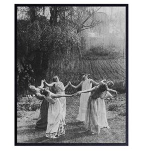 wiccan decor – witch coven – wicca decor – gift for witchcraft and black magic fans – gothic wall art – goth room decor – creepy scary vintage picture photo – halloween decorations