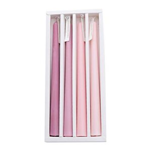 valiclud 4pcs taper candles long pole scented candle smokeless long burning dripless candles for wedding christmas table fireplace mantle decorations pink