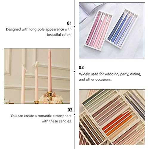 VALICLUD 4pcs Taper Candles Long Pole Scented Candle Smokeless Long Burning Dripless Candles for Wedding Christmas Table Fireplace Mantle Decorations Pink