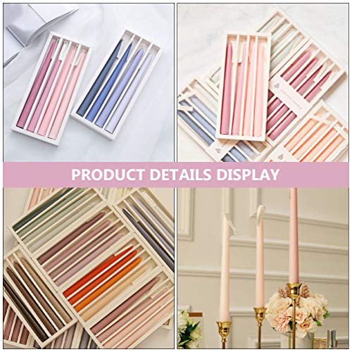 VALICLUD 4pcs Taper Candles Long Pole Scented Candle Smokeless Long Burning Dripless Candles for Wedding Christmas Table Fireplace Mantle Decorations Pink