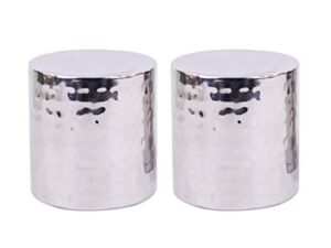 hosley set of 2 silver color pillar (led) candle holders 4″ high also usable as vase. ideal gift for wedding party home spa aromatherapy reiki votive tea light candle garden