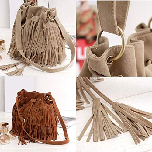 Retro Faux Suede Fringe Women Messenger Bags Tote New Handbag Tassel Shoulder Handbags Crossbody Bag