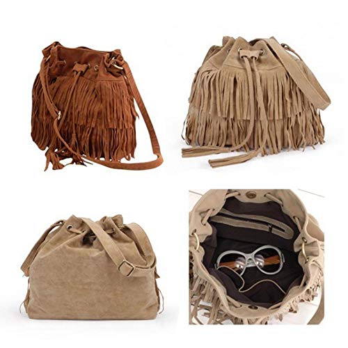 Retro Faux Suede Fringe Women Messenger Bags Tote New Handbag Tassel Shoulder Handbags Crossbody Bag