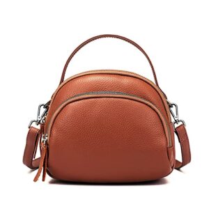 genuine leather crossbody satchel bag for women small top handle purse and handbag ladies small shoulder bag cell phone purse
