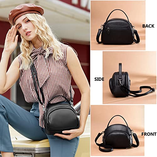 Genuine Leather Crossbody Satchel Bag for Women Small Top Handle Purse and handbag Ladies Small Shoulder Bag Cell Phone Purse