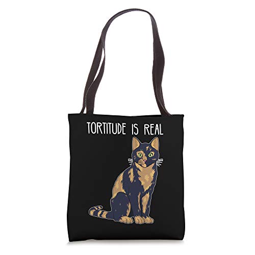 Tortitude Is Real Tortoise Shell Tortie Cat Tote Bag