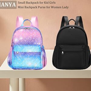 Small Backpack for Women Teen Girls Mini Backpack Purse Black Travel Daypack Daily Use Bag