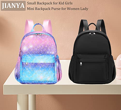 Small Backpack for Women Teen Girls Mini Backpack Purse Black Travel Daypack Daily Use Bag