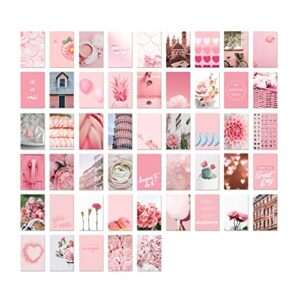 gsm brands wall collage kit pink pop aesthetic pictures set of 50 4×6 inch individual photos for teen college dorm room