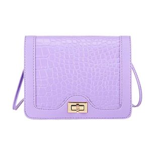 fashion women shoulder bag solid color leisure crossbody bag hasp messenger bag handbag, purple