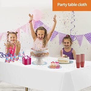 Party Dimensions White Disposable Plastic Tablecloth for Rectangle Tables (12 Pack) Table Cloths for Parties, Events & Weddings, Indoors & Outdoors, 54 x 108 inches, Plastic Table Cover