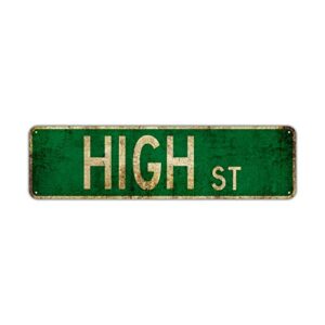 metal sign tin sign high st street sign road sign 16x4inch