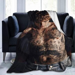absforty justin-bieber ultra-soft brot-hers micro fleece flannel blanket printed soft home decor warm anti-pilling throw blanket for couch bed sofa 80″ x60