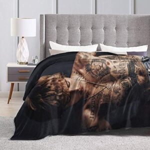 ABSFORTY Justin-Bieber Ultra-Soft Brot-Hers Micro Fleece Flannel Blanket Printed Soft Home Decor Warm Anti-Pilling Throw Blanket for Couch Bed Sofa 80" x60