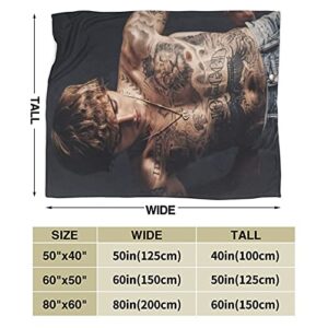 ABSFORTY Justin-Bieber Ultra-Soft Brot-Hers Micro Fleece Flannel Blanket Printed Soft Home Decor Warm Anti-Pilling Throw Blanket for Couch Bed Sofa 80" x60