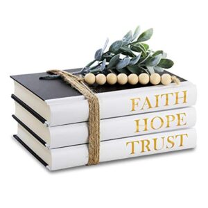 hardcover decorative book,modern hardcover decorative books,faith|hope|trust(set of 3) stacked books for decorating coffee tables and bookshelf