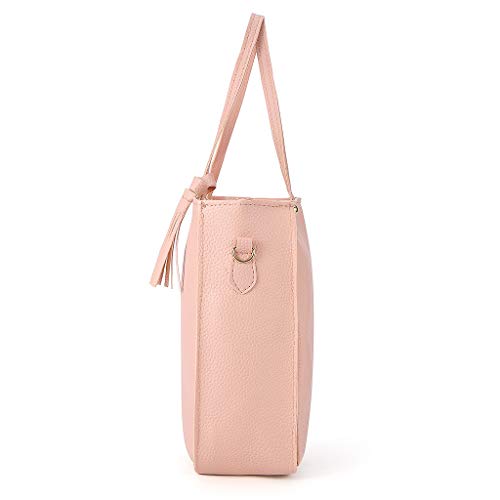 Kovaky 4pcs 2021 Bags Sets for Women Four-Piece Shoulder Bag Messenger Bag Wallet Handbag Totes Gifts for Ladies Pink