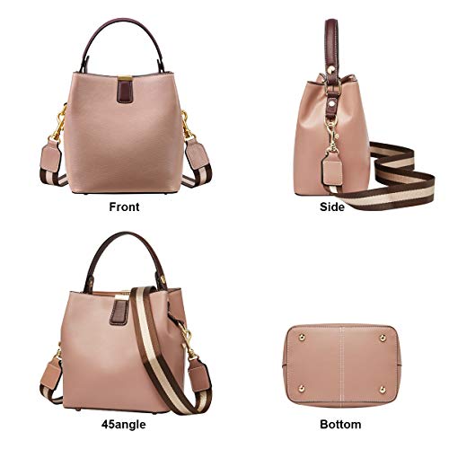 Cowhide Handbags for Women Small Leather Hobo Bucket Tote Purse Shoulder Cross body Bag