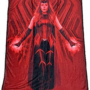 Surreal Entertainment Marvel: WandaVision Wanda Scarlet Witch Chaos Magic Throw Blanket | 45 x 60 Inches Plush Cozy Sherpa Super Soft Lightweight Fleece Home Decor (Scarlet Witch) 45x60 CFB-WV-SCLW