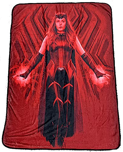 Surreal Entertainment Marvel: WandaVision Wanda Scarlet Witch Chaos Magic Throw Blanket | 45 x 60 Inches Plush Cozy Sherpa Super Soft Lightweight Fleece Home Decor (Scarlet Witch) 45x60 CFB-WV-SCLW